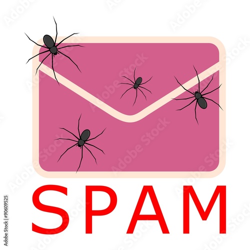 Spam pink letter with spiders