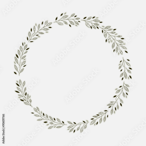 Simple floral frame, vector wreath