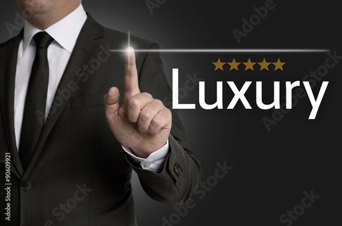 luxury touchscreen is operated by businessman concept