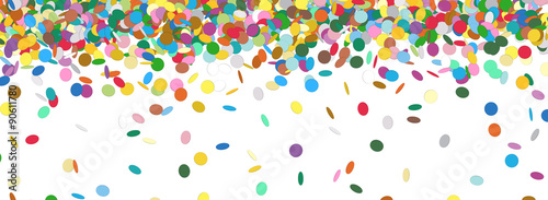 Confetti Rain - Colorful Panorama Background Template Vector - Konfetti Regen, Hintergrund, Vorlage