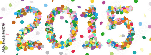 Abstract Confetti Year Date - 2015 - Colorful Panorama Vector - Konfetti, Jahreszahl, Neujahr, Party