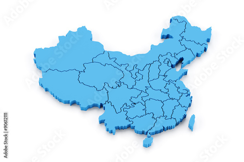 Map of China with provinces photo
