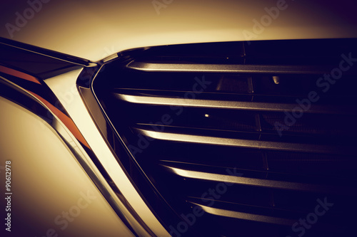 Fotografie Modern luxury car close-up of grille