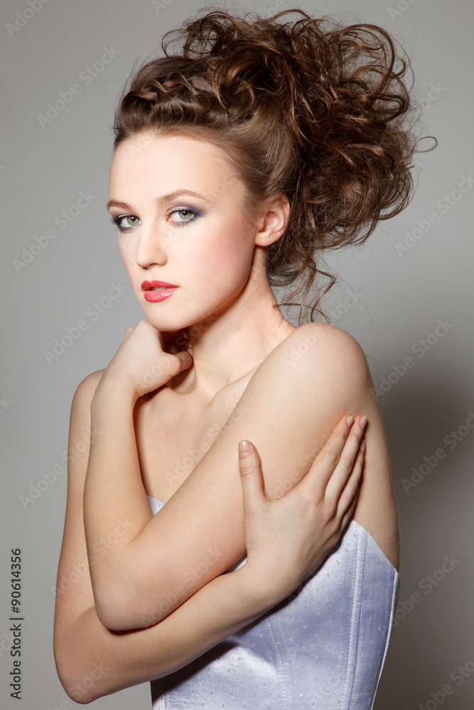 The bride with modern hairstyle The bride with modern hairstyle