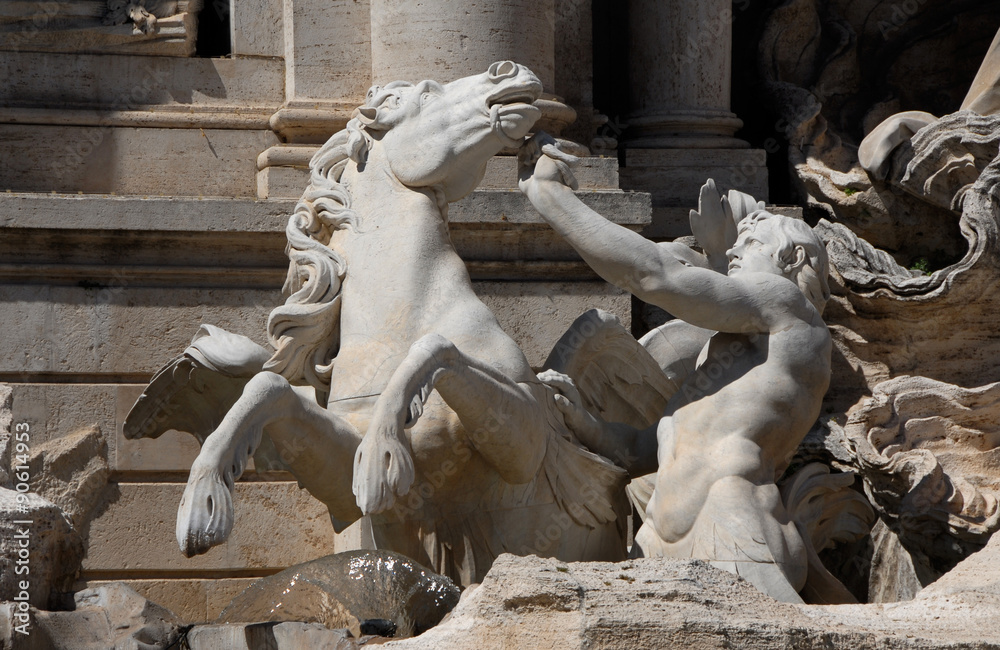 trevi fountain triton and hippocampus guide oceanus' shell chariot trevi fountain triton and hippocampus guide oceanus' shell chariot