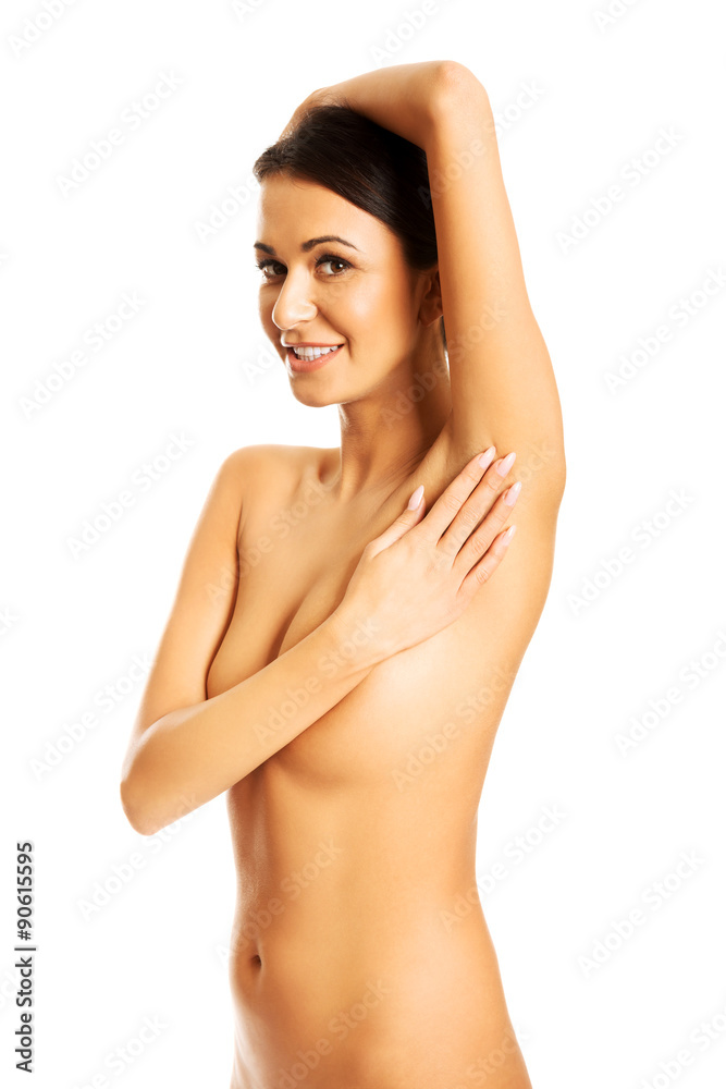 Beautiful spa woman touching an armpit Beautiful spa woman touching an armpit