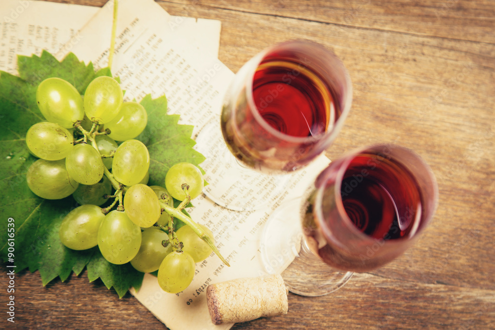 grape with wine grape with wine
