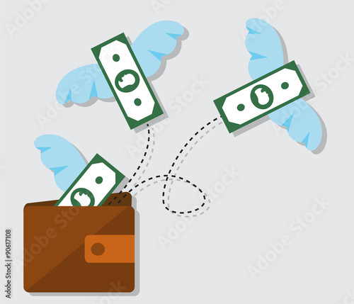 Money flap their wings and fly out of the bag