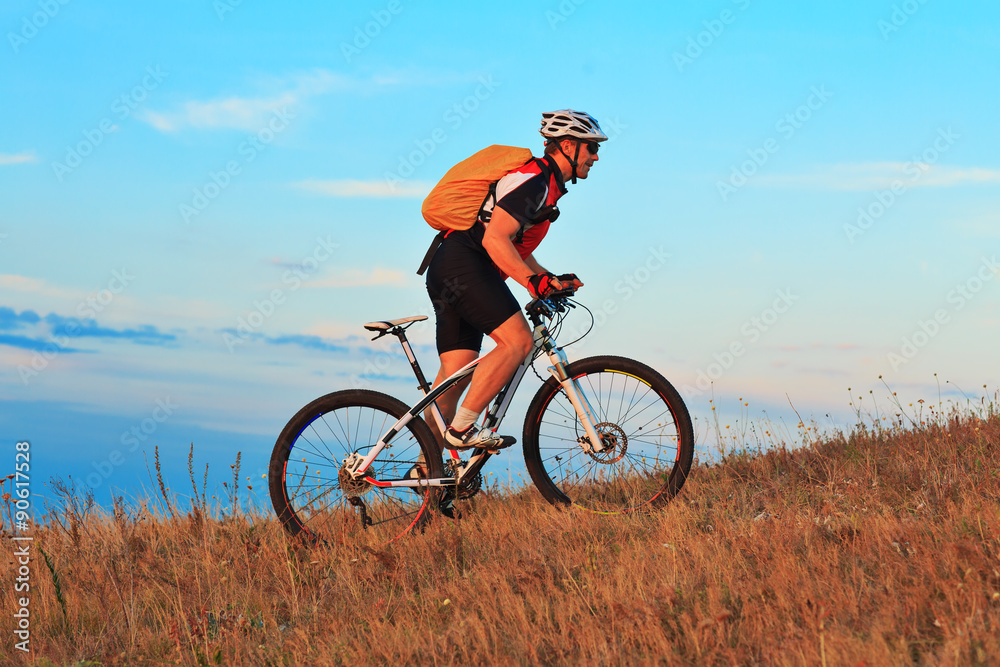 Mountain Bike cyclist riding outdoor Mountain Bike cyclist riding outdoor