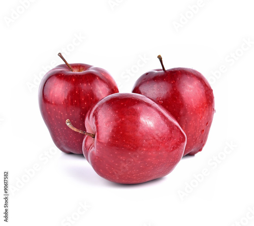 Fresh apples red isolated white background