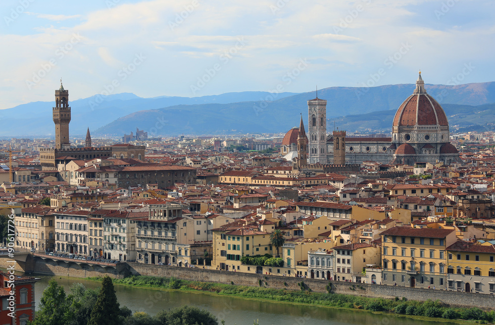 houses of FLORENCE with the dome and arno river