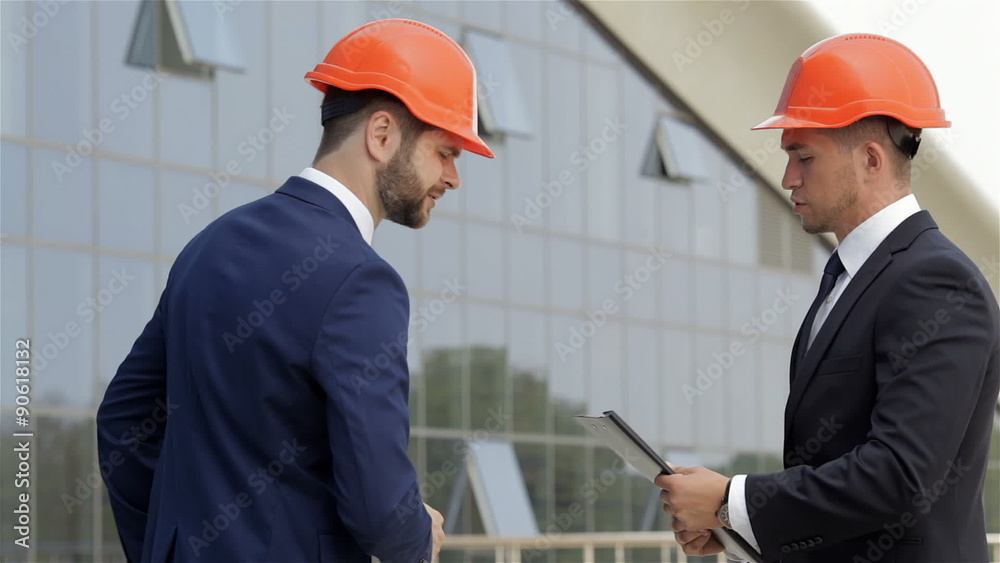 Handshake of two engineers Handshake of two engineers