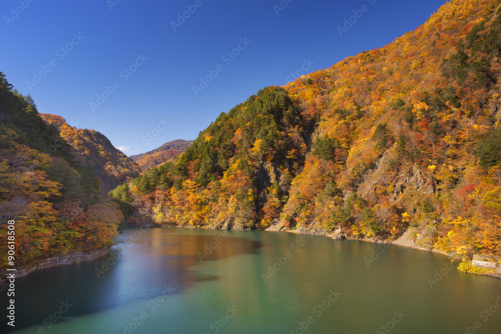 Autumn at Azusa Lake in the Japanese Alps Autumn at Azusa Lake in the Japanese Alps