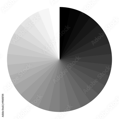 Circle of separate shades of the gray