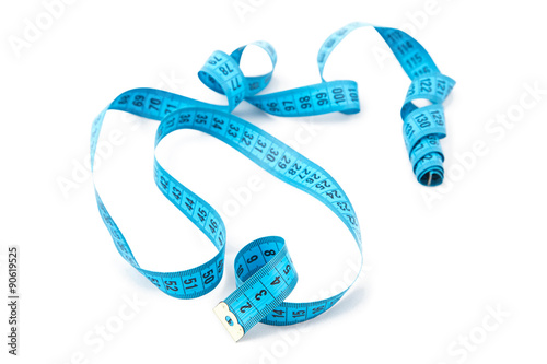 Photo blue untwisted measuring tape, cm  photo