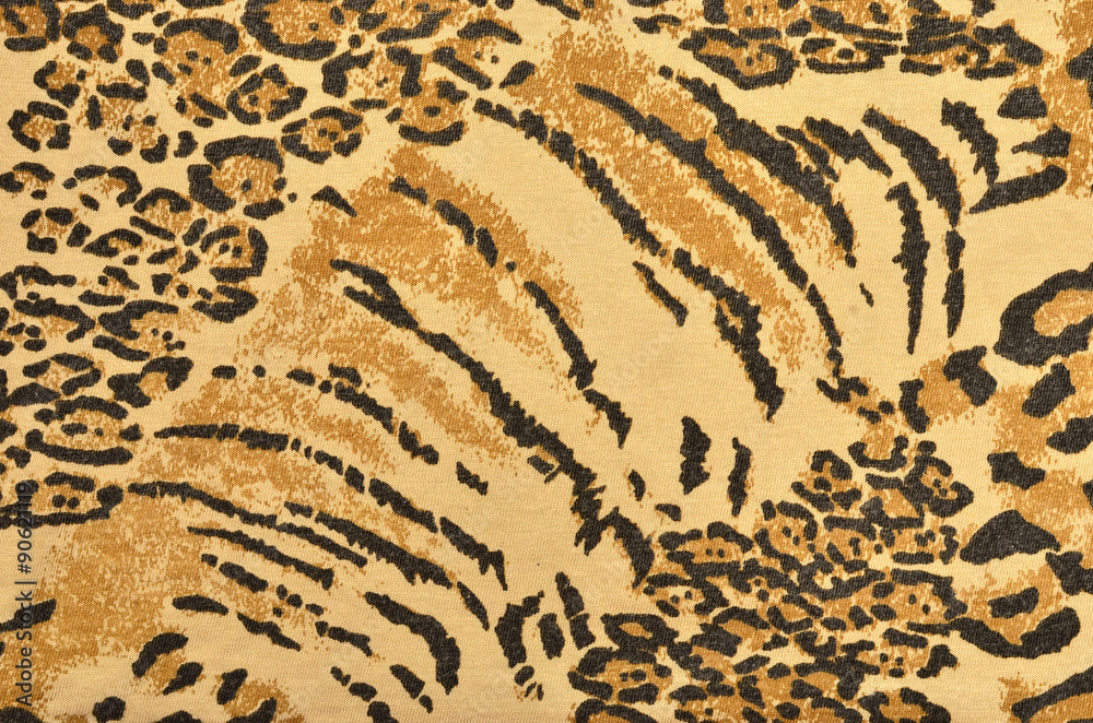 Brown and black leopard and tiger fur pattern. Spotted and striped animal print as background. Brown and black leopard and tiger fur pattern. Spotted and striped animal print as background.