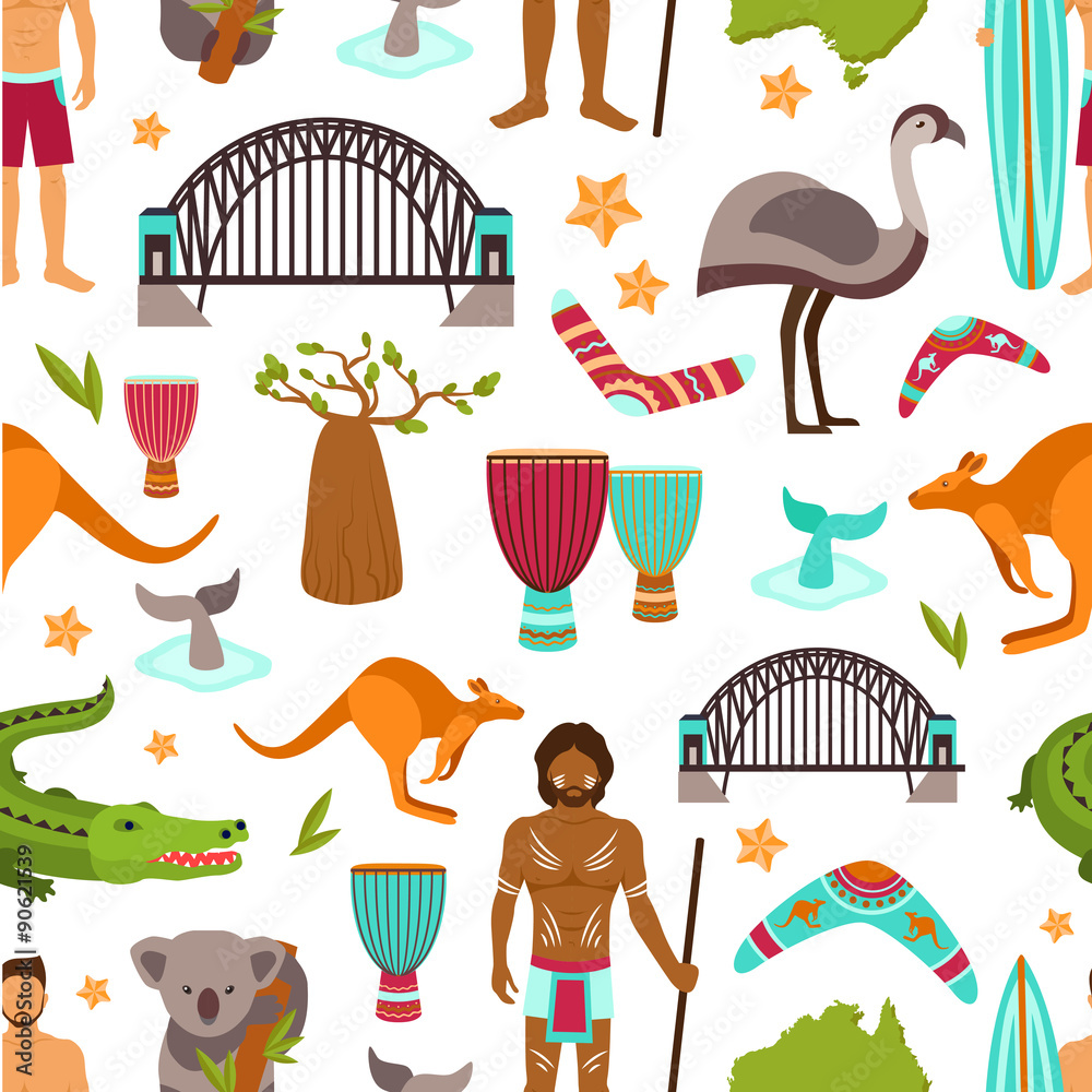 Obraz premium Australia Seamless Pattern