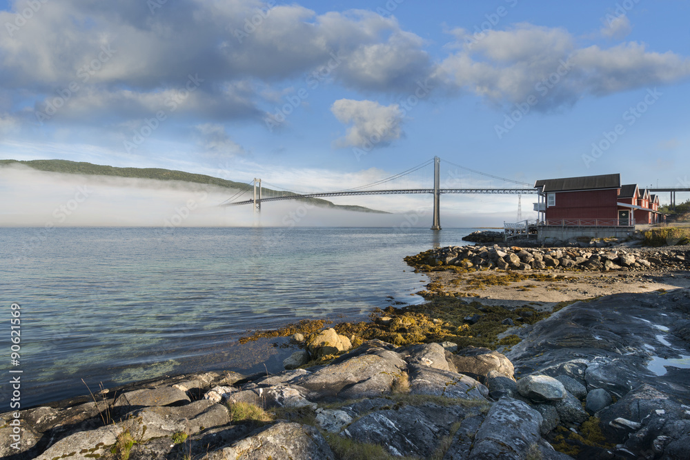 The Tjelsjund bridge on Lofoten Islands, Norway