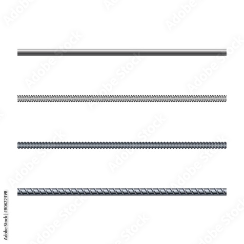 Endless rebars, reinforcement steel, vector illustration