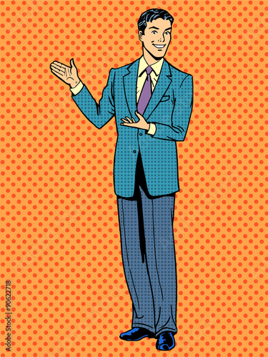 Businessman presentation gesture hands business concept