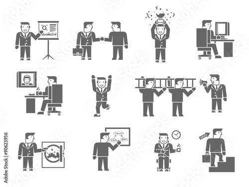 Businessman Working Black