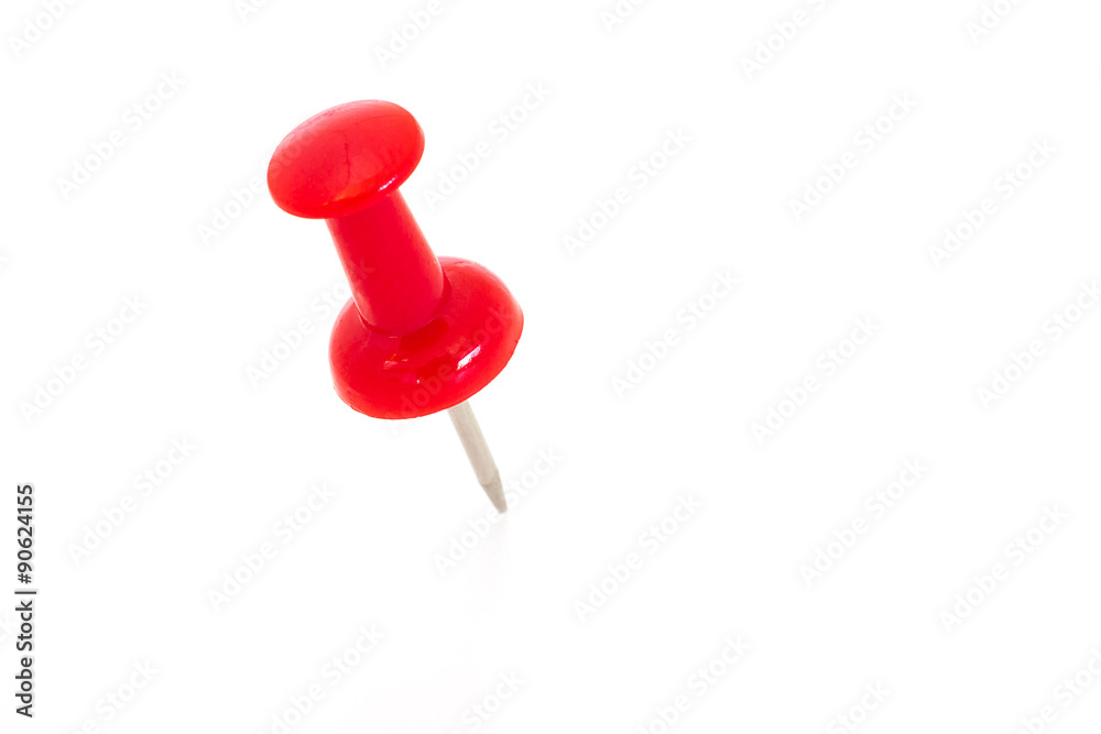 Single red pin isolated on a white background Single red pin isolated on a white background