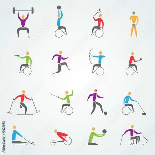 Disabled Sports Icons Set