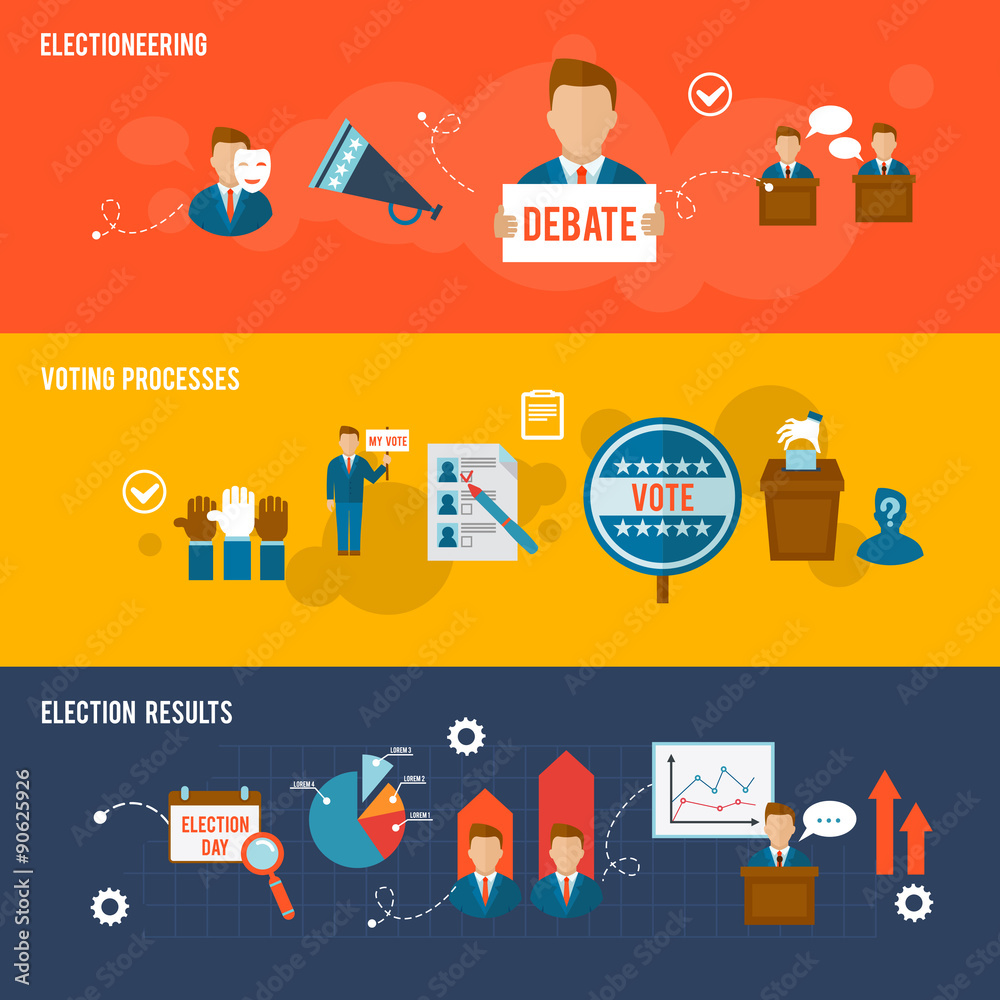 Obraz premium Election Banner Set
