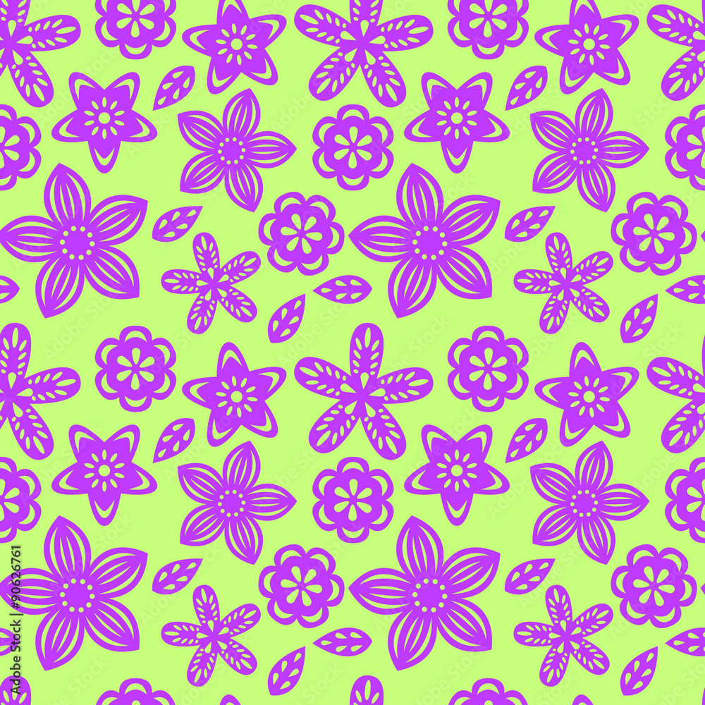 Seamless pattern with paper flowers. Seamless pattern with paper flowers.