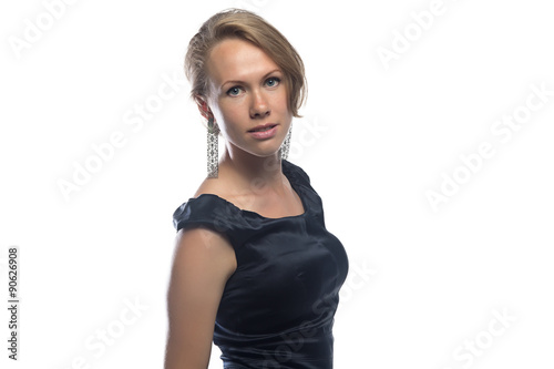 Photo of blonde in black dress