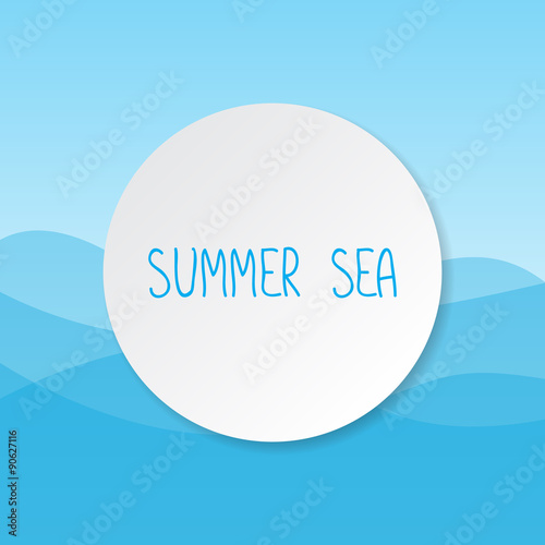 Принти на полотні Text summer sea on blue background.