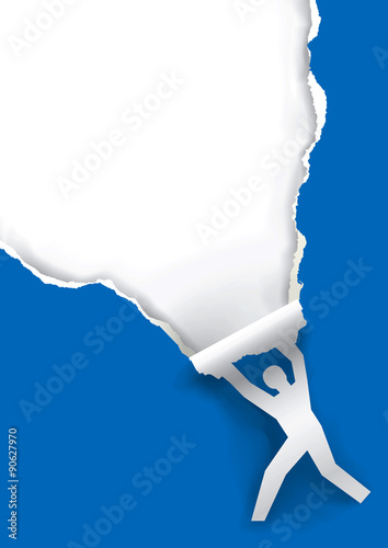 Male silhouette ripping paper background.
Male silhouette ripped blue paper background with  place for your text or image.Vector available.
