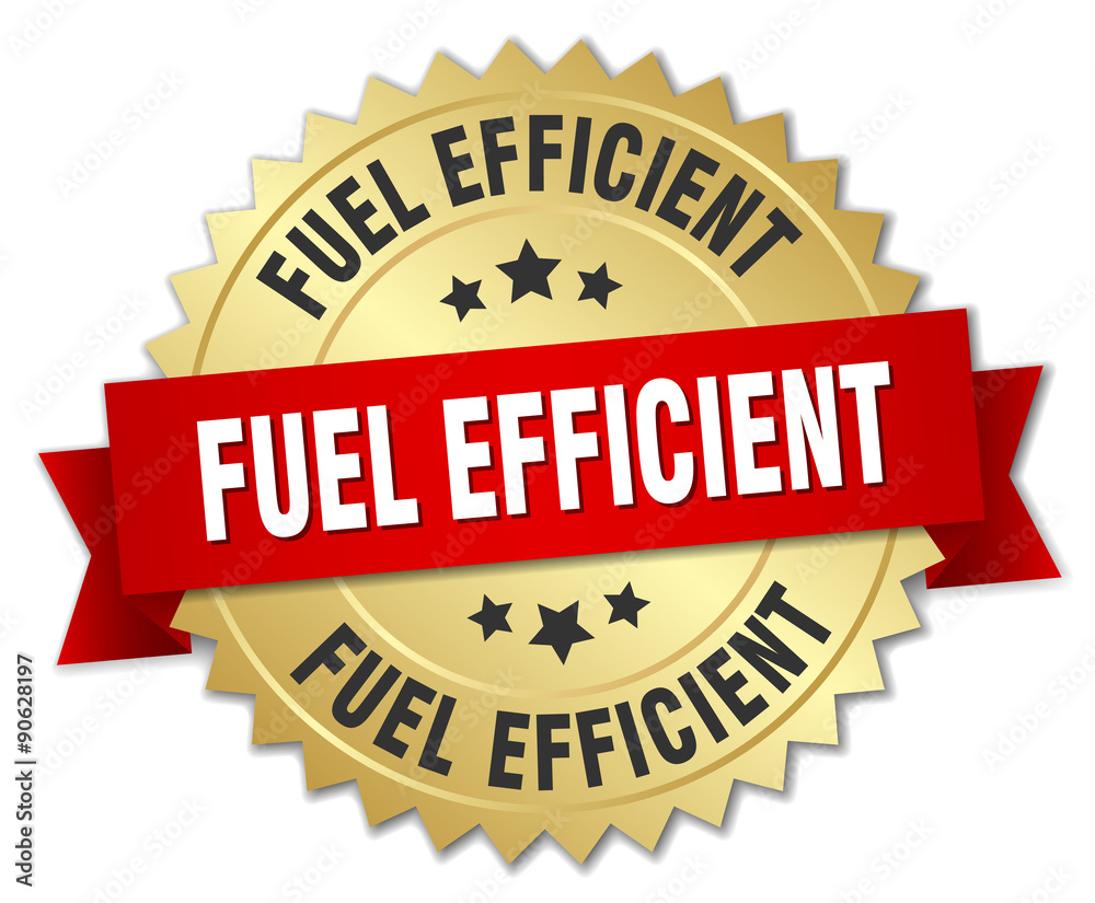 fuel efficient 3d gold badge with red ribbon fuel efficient 3d gold badge with red ribbon
