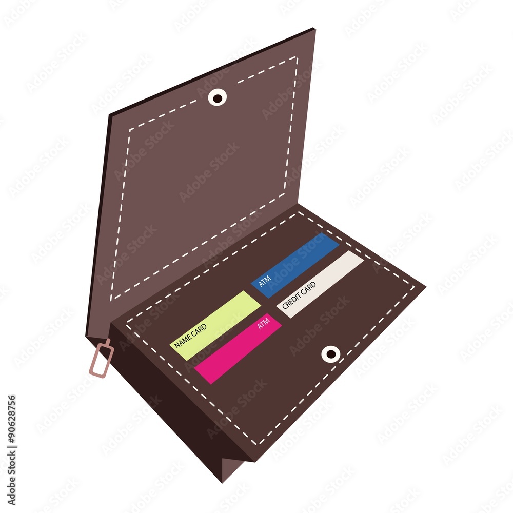 Brown Wallet with Credit Cards on White Background Brown Wallet with Credit Cards on White Background