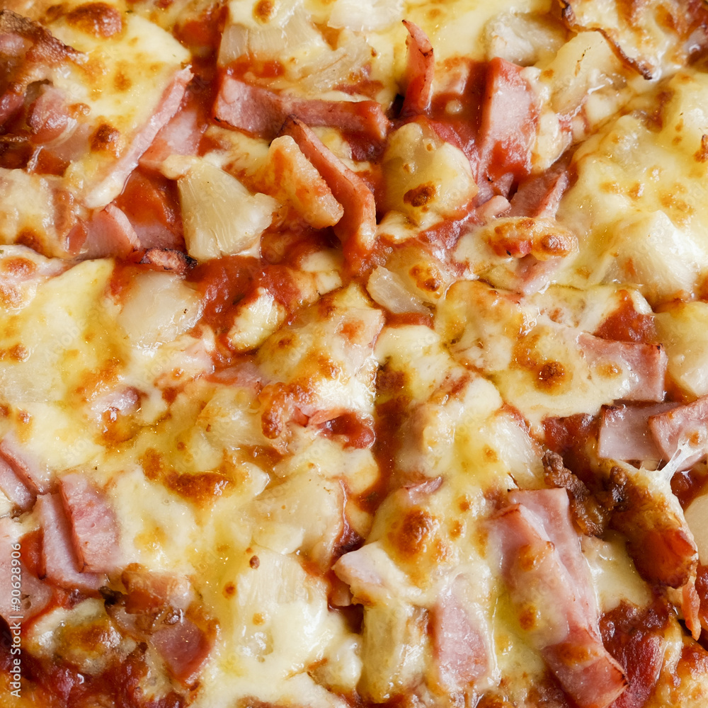 delicious hawaiian rustic style pizza made with fresh pineapples delicious hawaiian rustic style pizza made with fresh pineapples