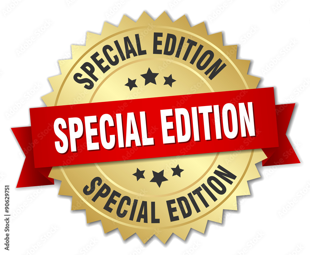 special edition 3d gold badge with red ribbon special edition 3d gold badge with red ribbon