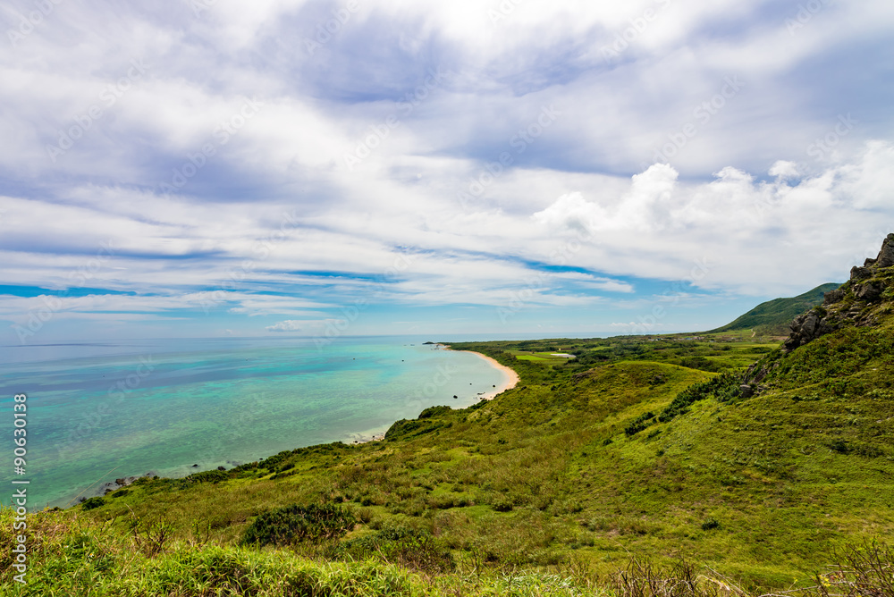 Sea, coast, landscape. Okinawa, Japan, Asia.