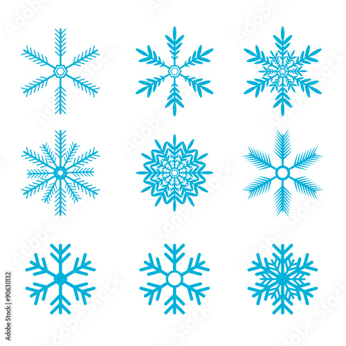 Snowflakes vector set. snow flake icon 