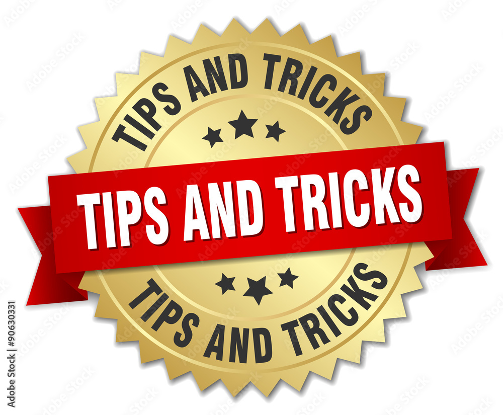 tips and tricks 3d gold badge with red ribbon