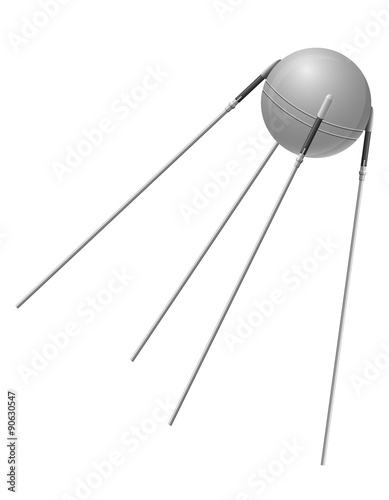 earth satellite sputnik vector illustration photo
