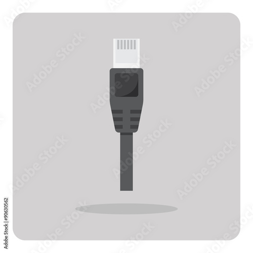 Vector of flat icon, ethernet cable on isolated background