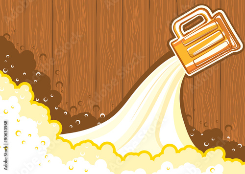 Beer background.Vector color symbol of Illustration for design
