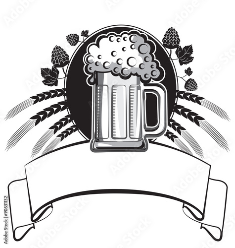 Glasses of beer.Vector  symbol of Illustration for design