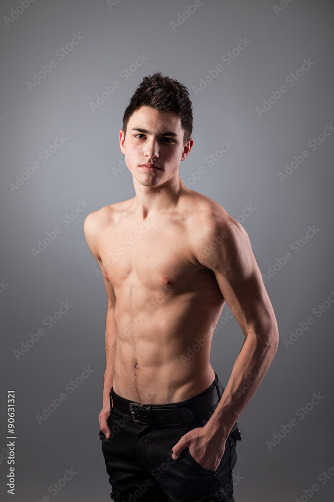 Portrait of young bodybuilder man