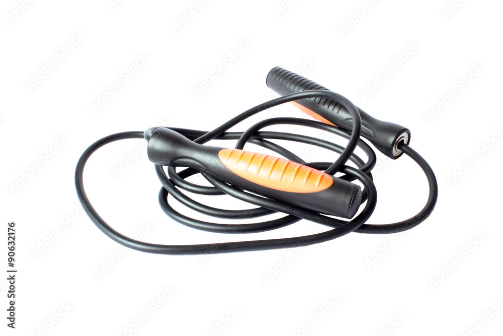 Orange and black rubber rope