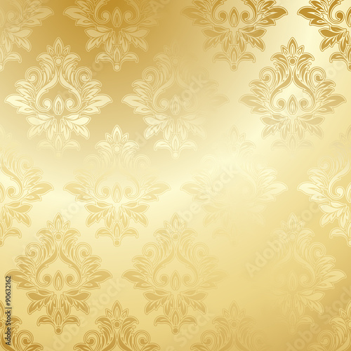 Luxury golden floral wallpaper