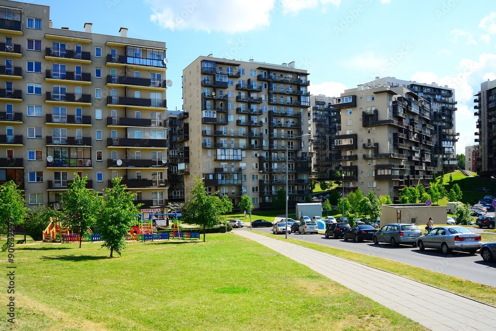 Summer in capital of Lithuania Vilnius city Pasilaiciai district Summer in capital of Lithuania Vilnius city Pasilaiciai district