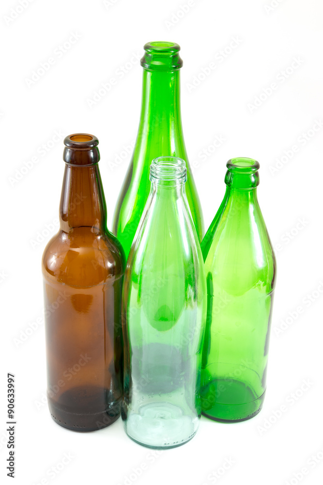 Several empty glass bottles. Recyclable garbage series. Several empty glass bottles. Recyclable garbage series.