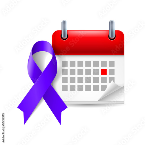 Indigo awareness ribbon and calendar