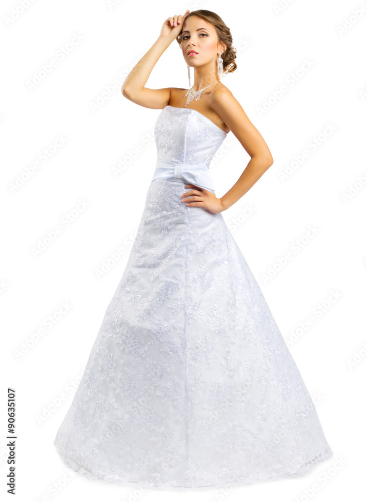 Young woman in wedding dress